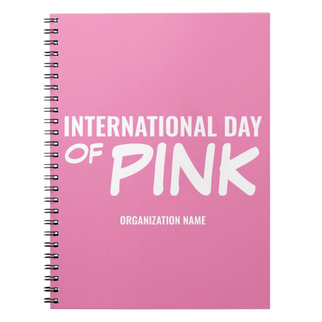 Cuaderno Día Internacional del Rosa de personalizable (Frente)