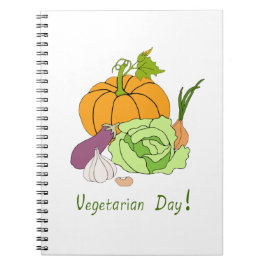 Cuaderno Día Mundial de la Vegetariana Minimalista