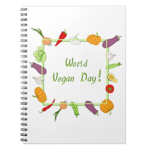 Cuaderno Día Mundial de la Vegetariana Minimalista