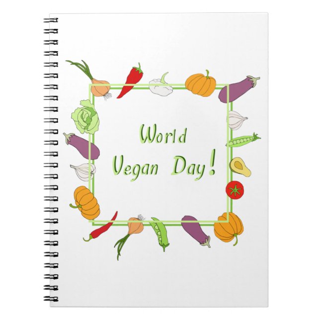 Cuaderno Día Mundial de la Vegetariana Minimalista (Frente)
