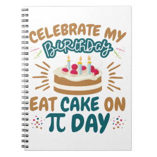 Cuaderno Día Pi Cumpleaños Funny Comer Pastel