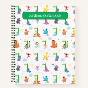 Cuaderno Día Soleado Patrón de Dibujo de la Calle Sésamo