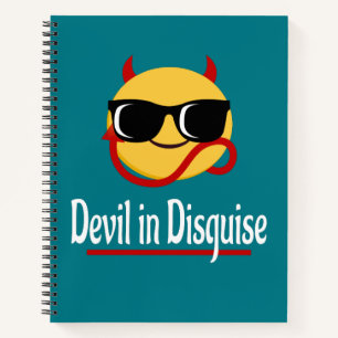 Cuaderno diablo disfrazado Emoji Hot Trendy Funny white