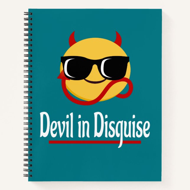 Cuaderno diablo disfrazado Emoji Hot Trendy Funny white (Anverso)