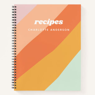 Cuaderno Diagonales Coloridas Retro Receta Personalizada