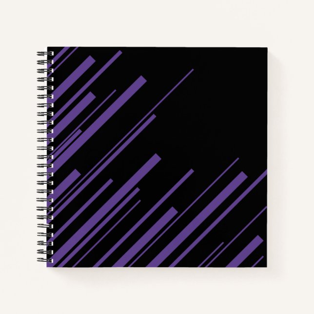 Cuaderno Diagonales en morado y negro (Anverso)