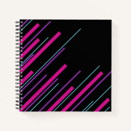 Cuaderno Diagonarios - rosa, púrpura, azul y negro