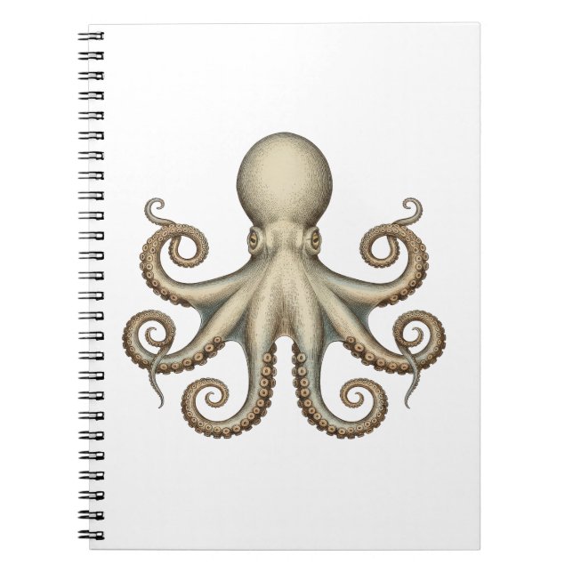 Cuaderno Diagrama científico de pulpo arte único retro (Frente)