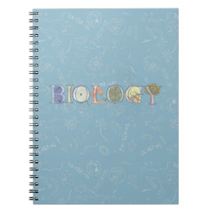Cuaderno Diagrama de biología y azul tipográfico