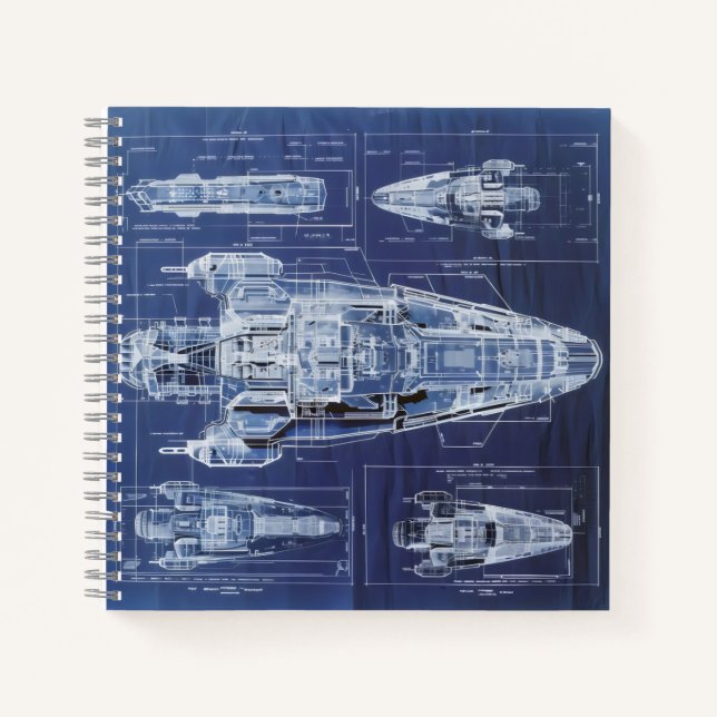 Cuaderno Diagrama de ciencia ficción de nave espacial (Anverso)