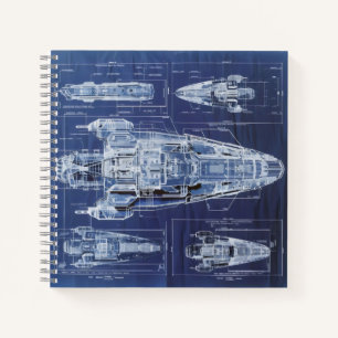 Cuaderno Diagrama de nave espacial de ciencia ficción