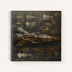 Cuaderno Diagrama oscuro de envío espacial