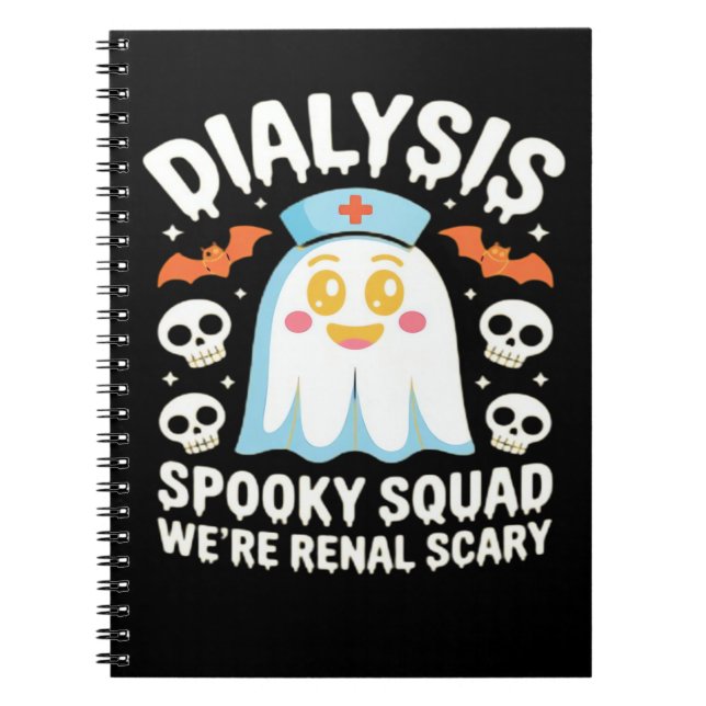 Cuaderno Diálisis Nefrología Enfermera Cute Halloween Spook (Frente)