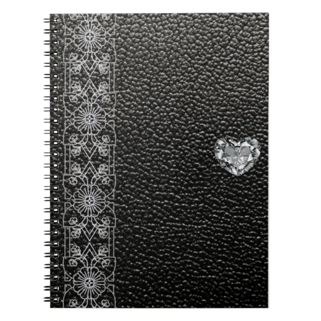 Cuaderno diamante, estilo falso de cuero, estilo lujoso (Frente)