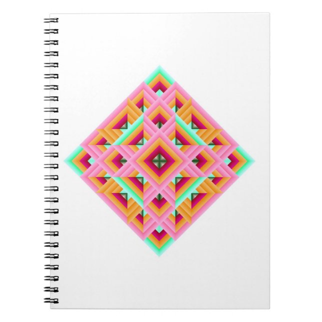 Cuaderno Diamante rosa, rojo, Naranja y verde de los tallos (Frente)