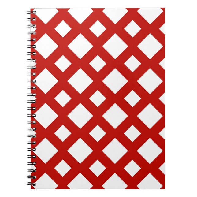 Cuaderno Diamantes blancos sobre rojo (Frente)