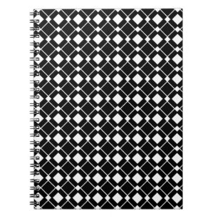 Cuaderno Diamantes blancos y negros - Patrón Lozenge