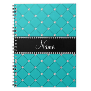 Cuaderno Diamantes conocidos personalizados de la turquesa