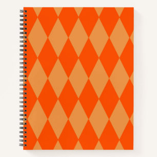 Cuaderno Diamantes de Arlequín de Naranja Claro y Oscuro a 