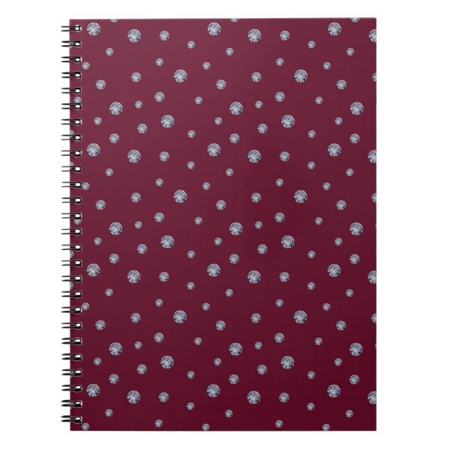 Cuaderno Diamantes de imitación de color rojo oscuro (Frente)