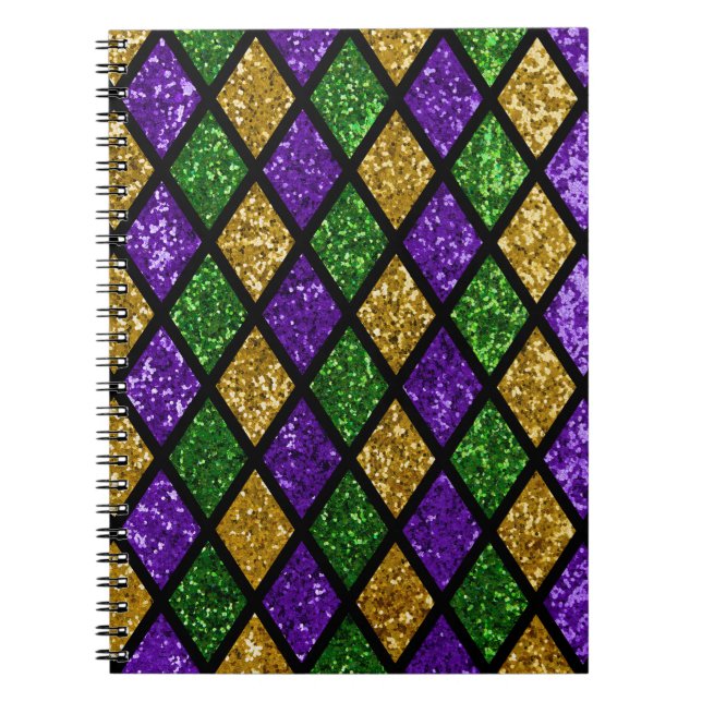 Cuaderno Diamantes de las baldosas, fondo festivo (Frente)