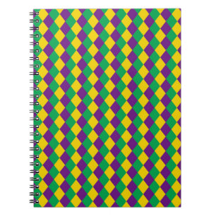 Cuaderno Diamantes del Mardi Gras: Vibrante patrón festivo