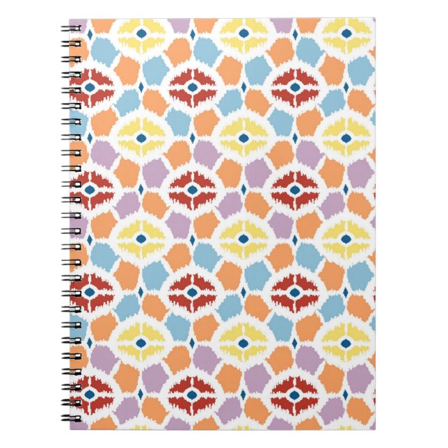 Cuaderno Diamantes en colores ikat geométricos (Frente)