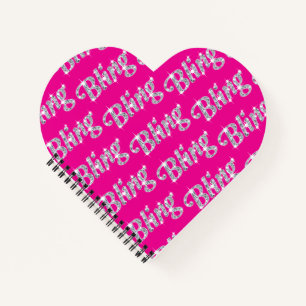 Cuaderno Diamantes falsos en el diseño de Bling rosa calie