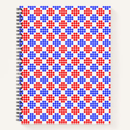 Cuaderno Diamantes Modernos de Puntos Azules y Rojos sobre