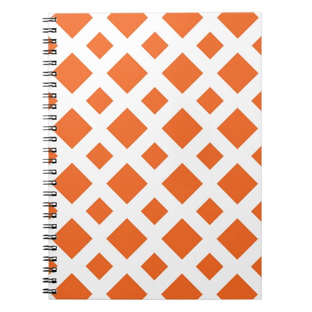 Cuaderno Diamantes naranjas sobre blanco (Frente)