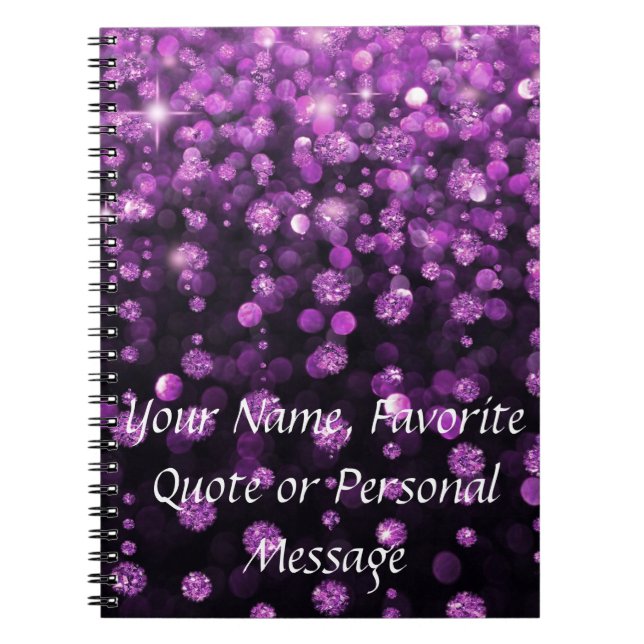Cuaderno Diamantes púrpuras del purpurina (Frente)