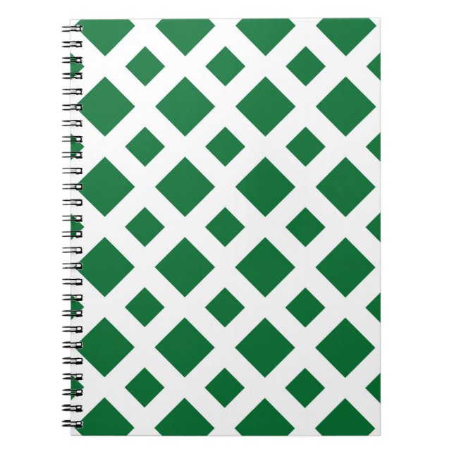 Cuaderno Diamantes verdes sobre blanco (Frente)