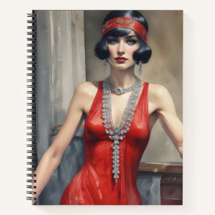Cuaderno Diamantes y Seda Roja