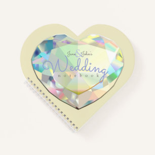 Cuaderno Diamond Heart Champagne Boda Notes
