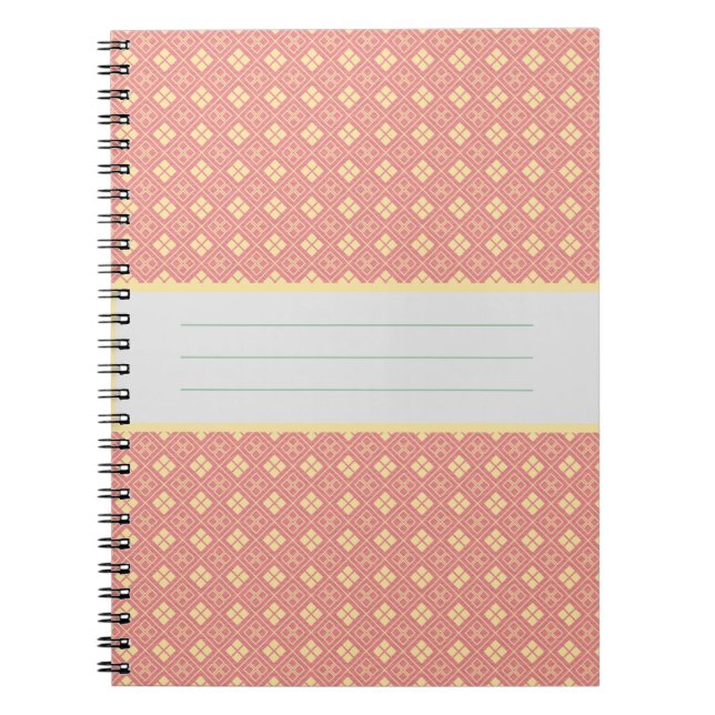 Cuaderno Diamond Pattern Rosé (Frente)