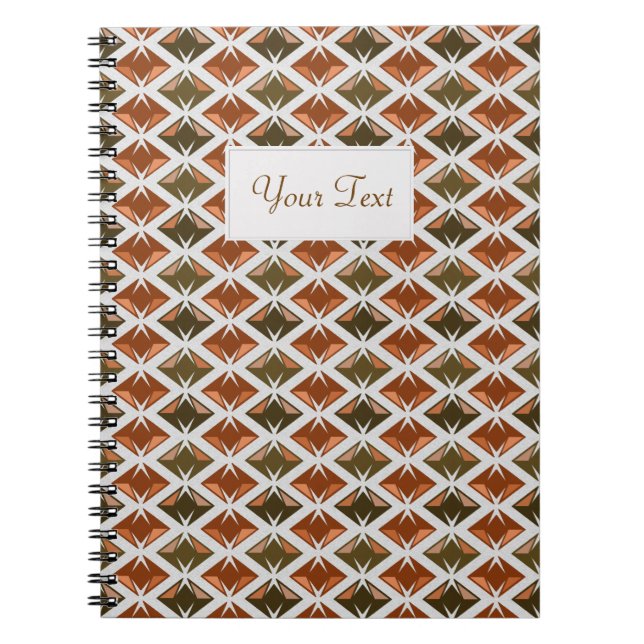 Cuaderno DIAMONES rojo con etiqueta de texto (Frente)