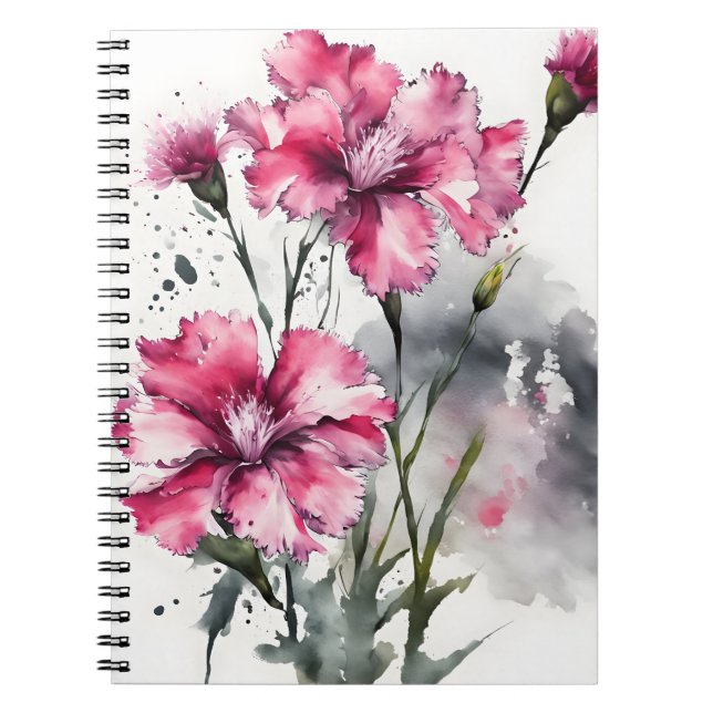Cuaderno Dianthus - Flores acuarela (Frente)
