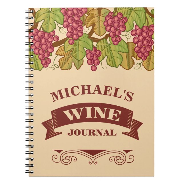 Cuaderno Diario adaptable del vino (Frente)