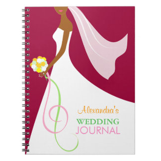 Cuaderno Diario afroamericano de la boda de la novia de