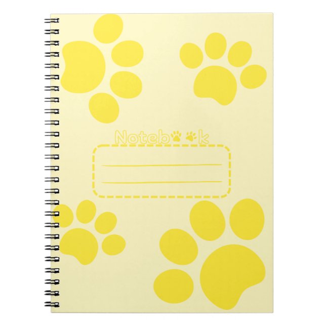 Cuaderno diario amarillo de las patas de gato (Frente)