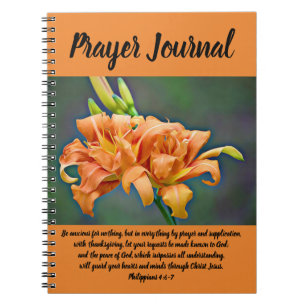 Cuaderno Diario anaranjado del rezo de los lirios de día