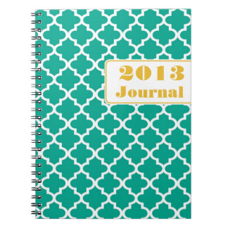 Cuaderno Diario anual de moda con baldosas marroquíes amari
