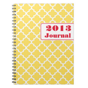 Cuaderno Diario anual de moda de baldosas marroquíes rojas
