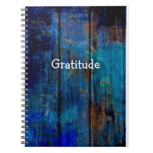 Cuaderno Diario azul de la gratitud del estilo rural