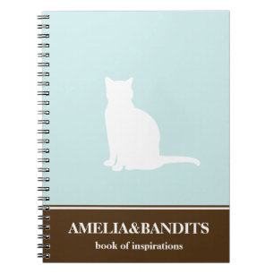Cuaderno Diario azul de la inspiración del gato de la