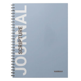 Cuaderno Diario azul personalizado de la escritura cristian