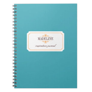 Cuaderno Diario azul verde azulado anaranjado de la