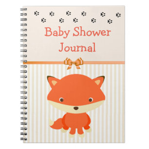 Cuaderno Diario Baby Shower Notebook, tema de animales fore