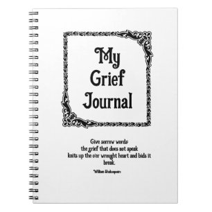 Cuaderno Diario Black Ornate Corners Border Grief