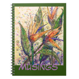 Cuaderno Diario/bloc de notas- Aves de "meditaciones" paraí